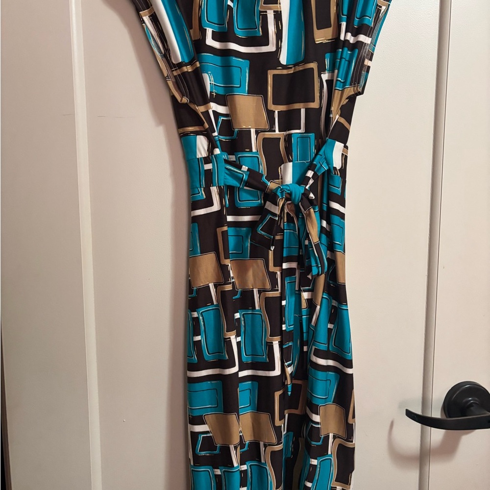 3sixteen Teal, Black & Gold Geometric Midi Dress - Picture 4 of 6